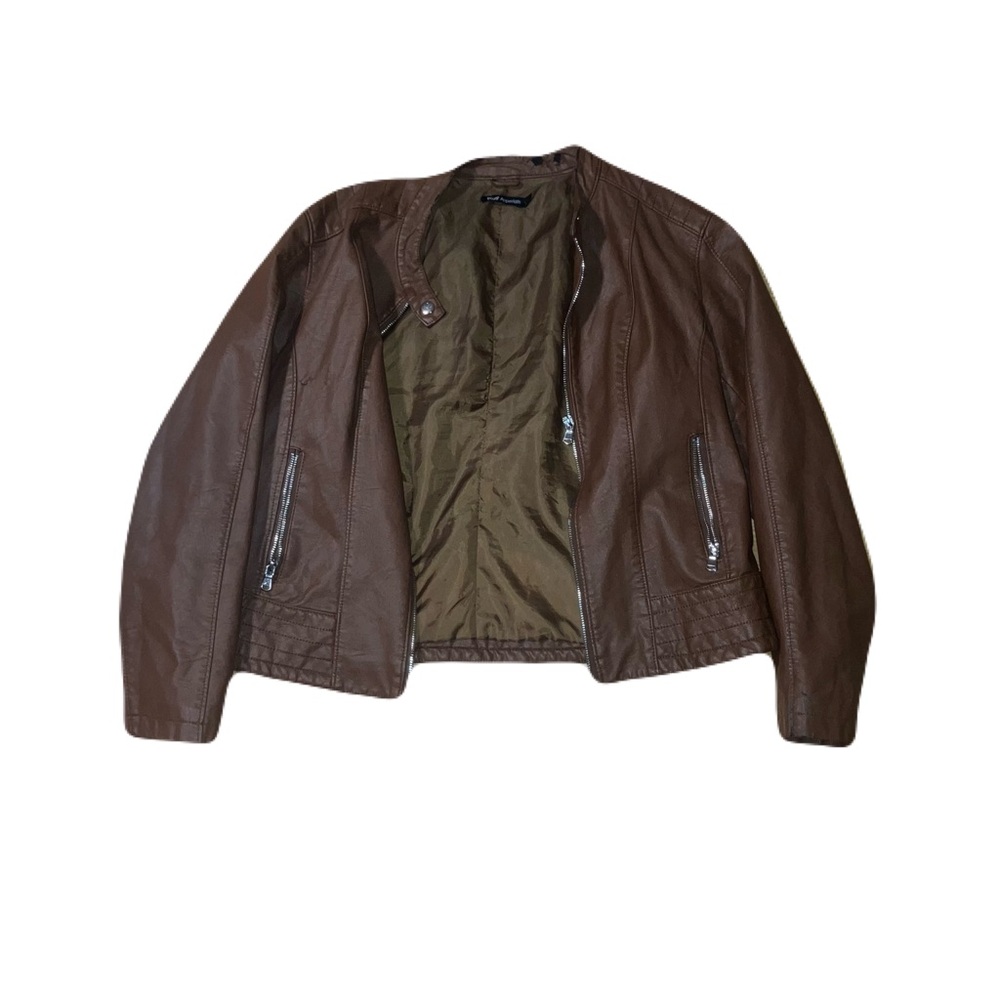 Source Unknown Brown Leather Jacket